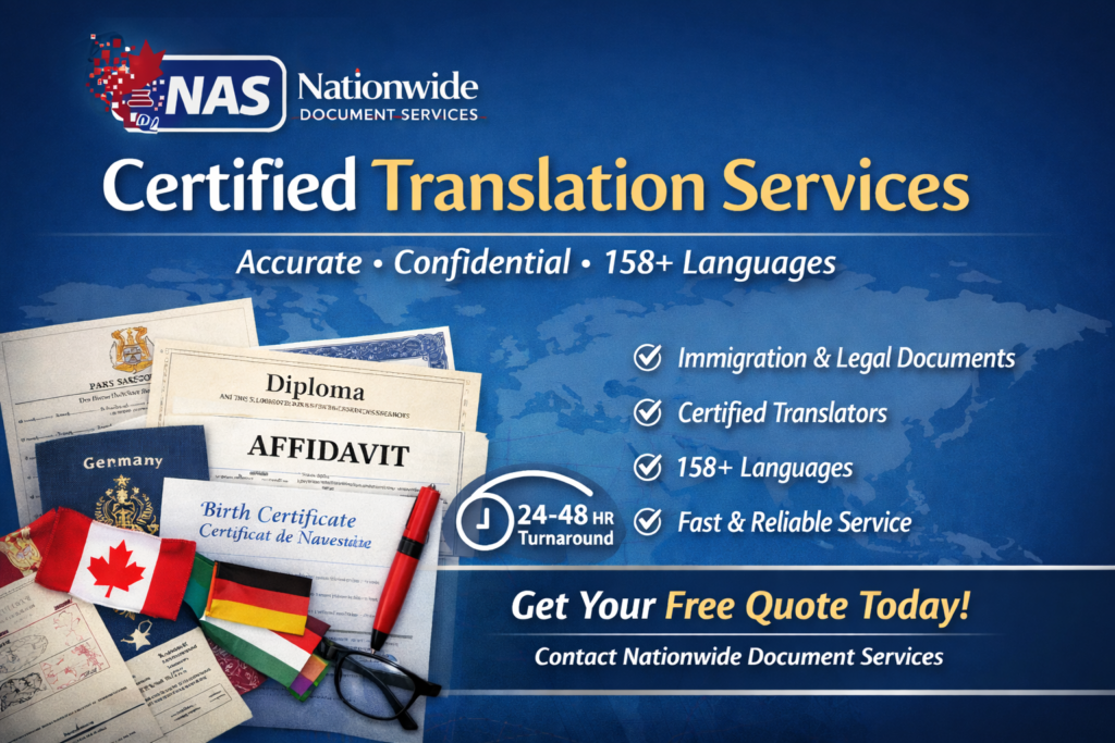 Certified Translation Services – Nationwide Document Services